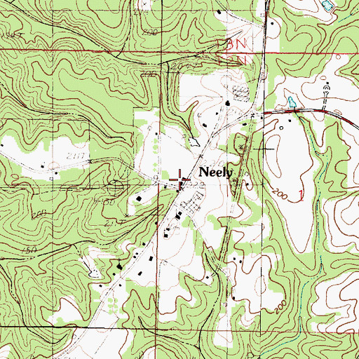 Topographic Map of Neely Post Office, MS