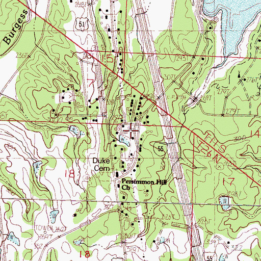 Topographic Map of Enid Post Office, MS