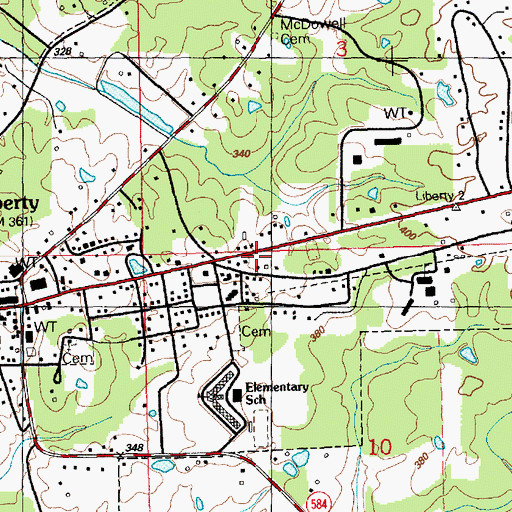 Topographic Map of Liberty Post Office, MS