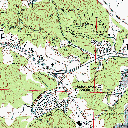 Topographic Map of Grenada Post Office, MS
