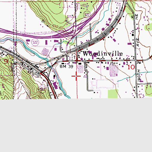 Topographic Map of Woodinville Police Department King County Sheriff's Office, WA