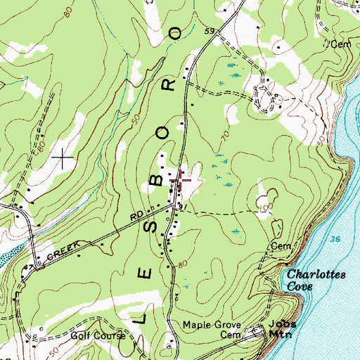 Topographic Map of Islesboro Post Office, ME