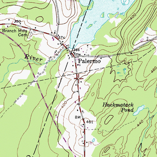 Topographic Map of Palermo Post Office, ME