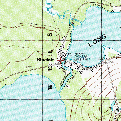 Topographic Map of Sinclair Post Office, ME