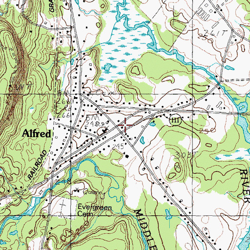 Topographic Map of Alfred Post Office, ME