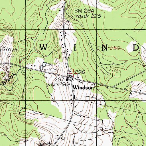Topographic Map of Windsor Post Office, ME