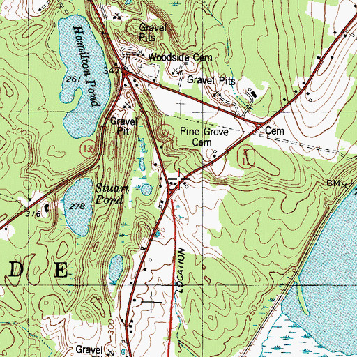 Topographic Map of Belgrade Post Office, ME