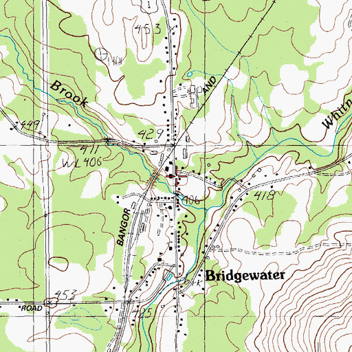 Topographic Map of Bridgewater Post Office, ME