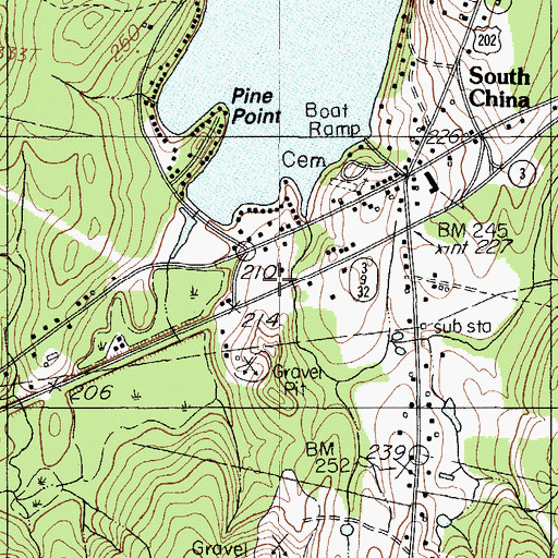 Topographic Map of South China Post Office, ME