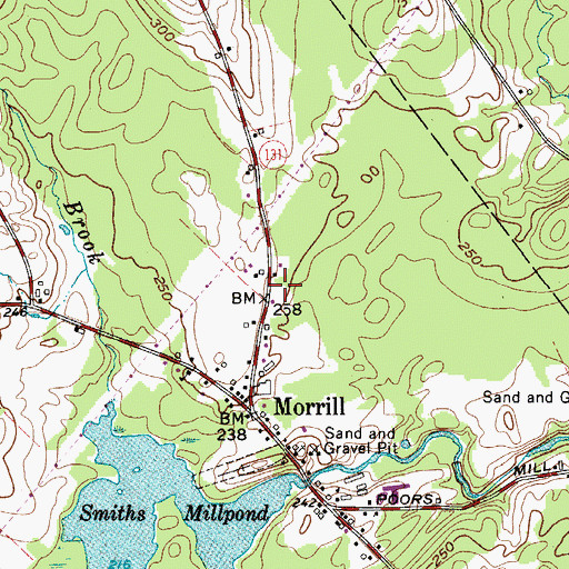 Topographic Map of Morrill Post Office, ME