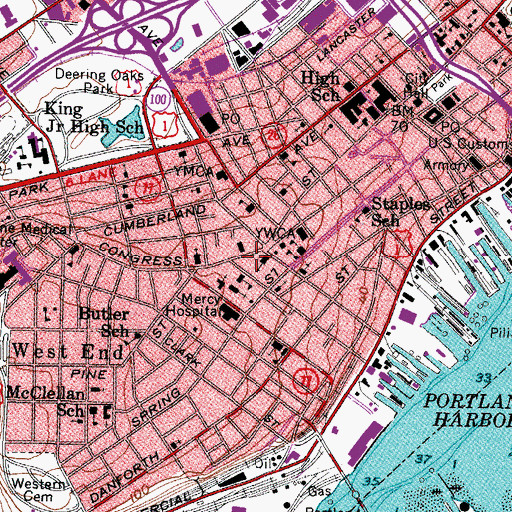 Topographic Map of Station A Post Office, ME