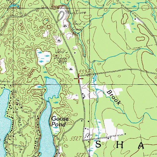 Topographic Map of Shapleigh Post Office, ME