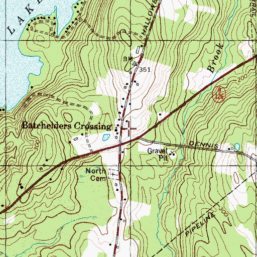 Topographic Map of Litchfield Post Office, ME