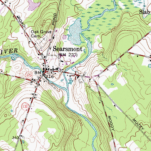 Topographic Map of Searsmont Post Office, ME