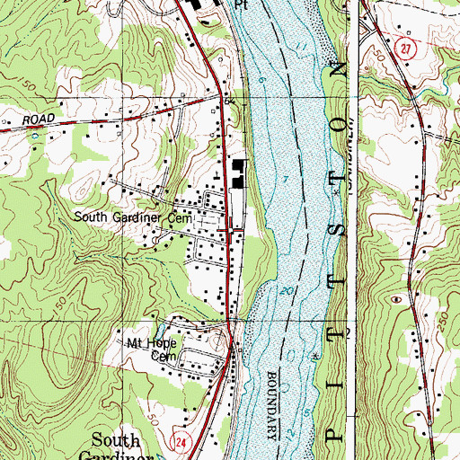 Topographic Map of South Gardner Post Office, ME
