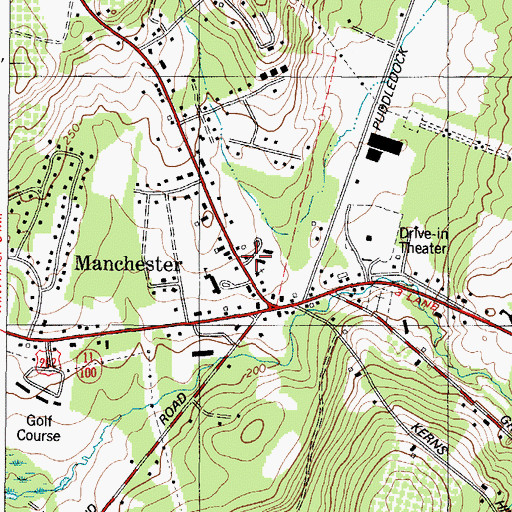 Topographic Map of Manchester Post Office, ME