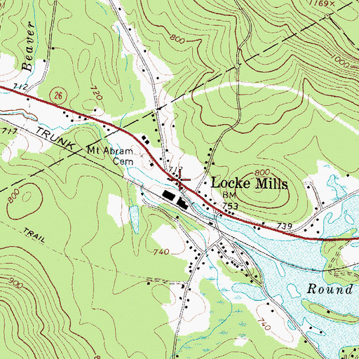 Topographic Map of Greenwood Post Office, ME