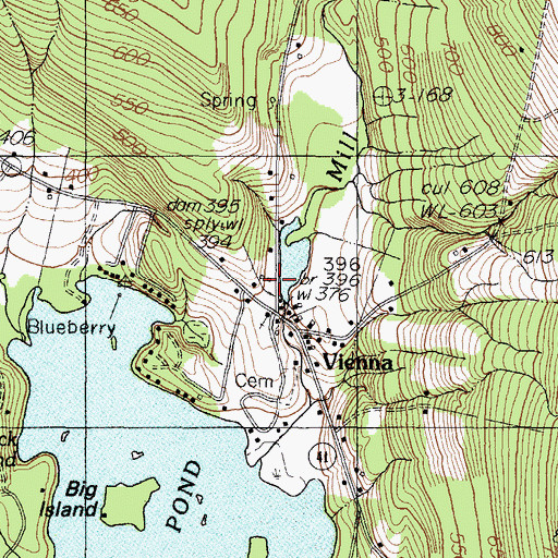 Topographic Map of Vienna Post Office, ME