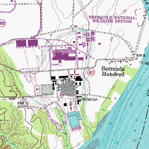 Topographic Map of Honeywell International Fire Department, VA