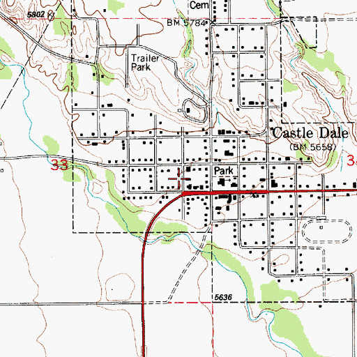 Topographic Map of Emery Medical Center, UT