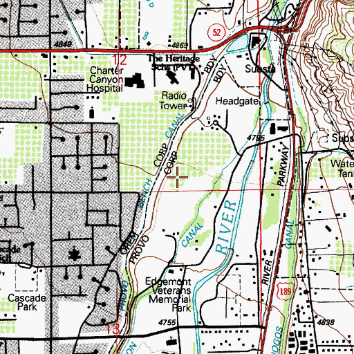 Topographic Map of Utah Valley Specialty Hospital, UT