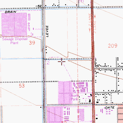 Topographic Map of El Centro Fire Department Station 3, CA