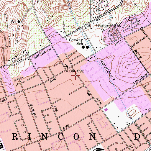 Topographic Map of Escondido Fire Department Station 7, CA