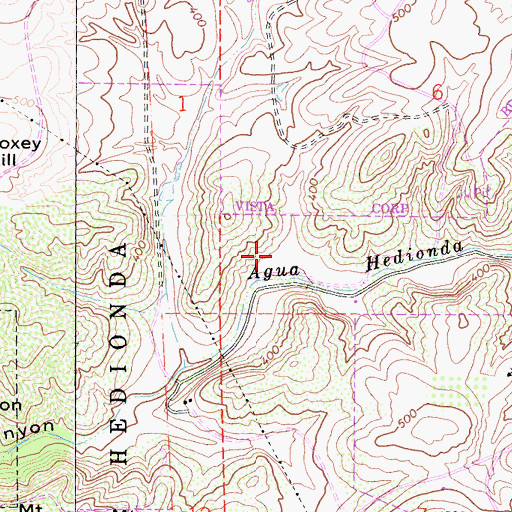 Topographic Map of Vista Fire Department Station 5, CA