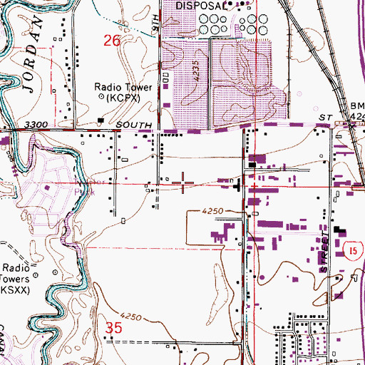 Topographic Map of Salt Lake County Metro Jail, UT