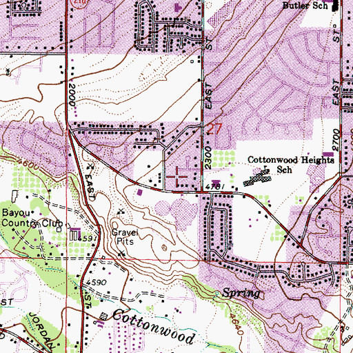 Topographic Map of Cottonwood Heights Police Department, UT