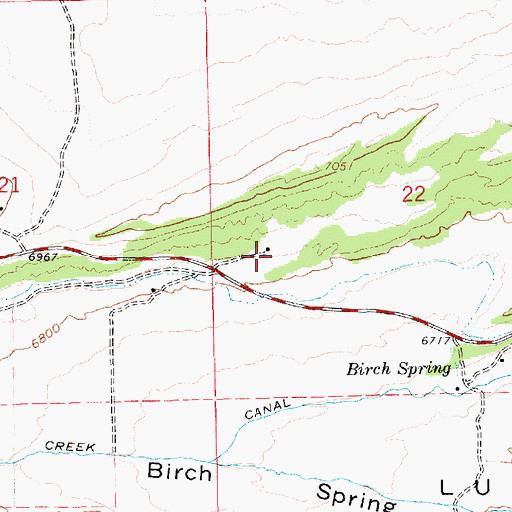 Topographic Map of Daggett County Jail, UT