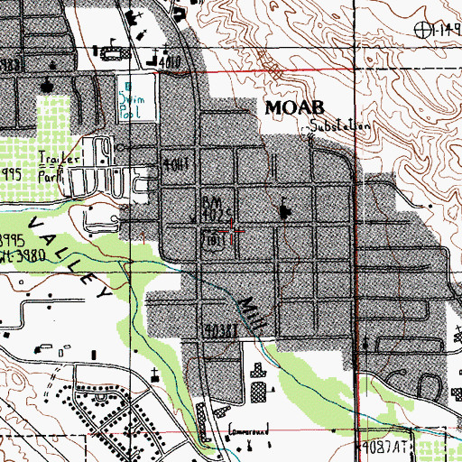 Topographic Map of Grand County Jail, UT