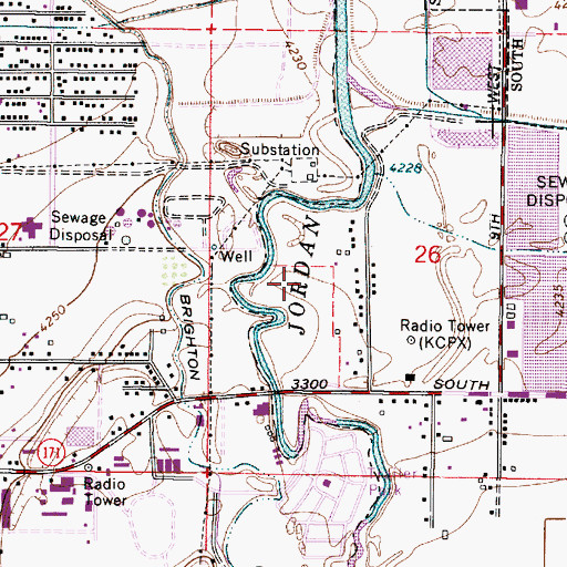 Topographic Map of Salt Lake County Oxbow Jail, UT