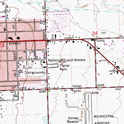 Topographic Map of Uintah County Jail, UT
