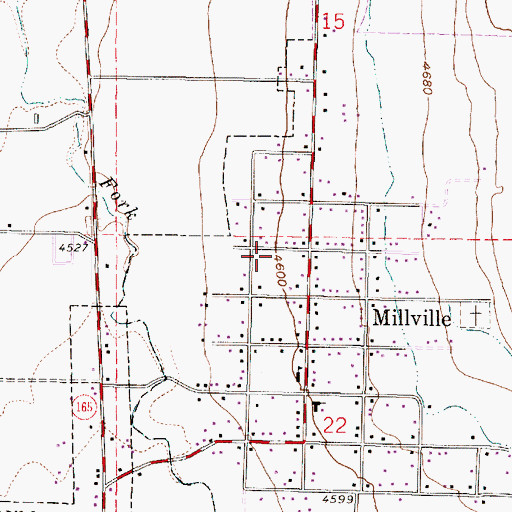 Topographic Map of Millville Post Office, UT