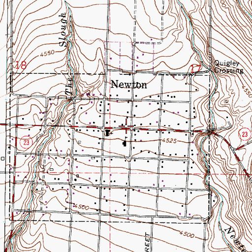 Topographic Map of Newton Post Office, UT