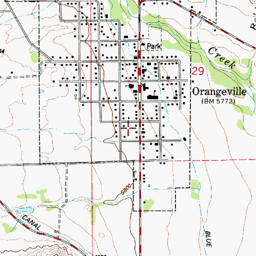 Topographic Map of Orangeville Post Office, UT