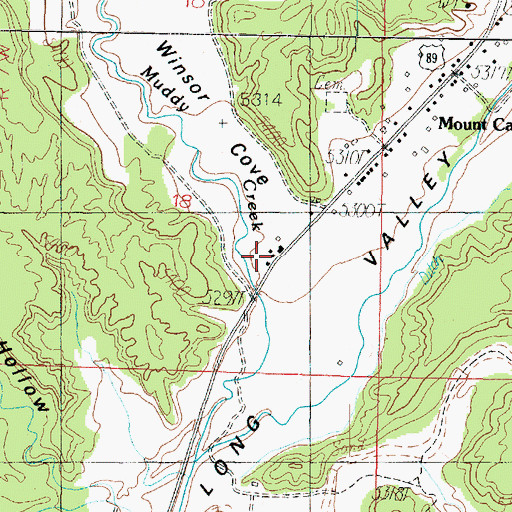Topographic Map of Mount Carmel Post Office, UT