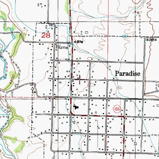 Topographic Map of Paradise Post Office, UT