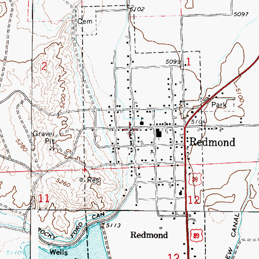 Topographic Map of Redmond Post Office, UT