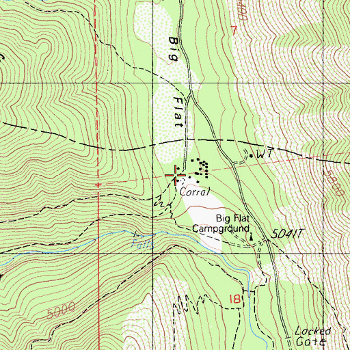 Topographic Map of Mountain Meadow Ranch, CA
