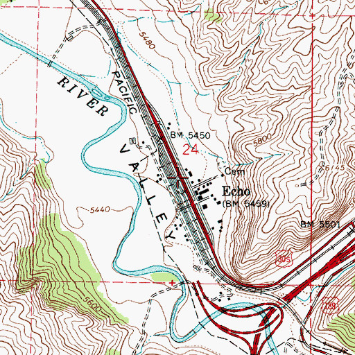 Topographic Map of Echo Post Office, UT