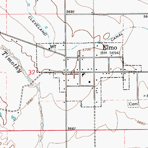 Topographic Map of Elmo Post Office, UT