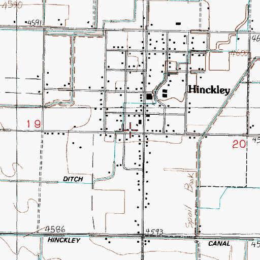 Topographic Map of Hinckley Post Office, UT
