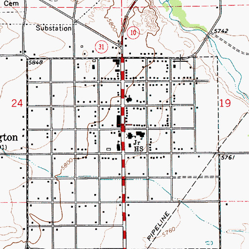 Topographic Map of Huntington Post Office, UT