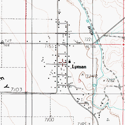 Topographic Map of Lyman Post Office, UT