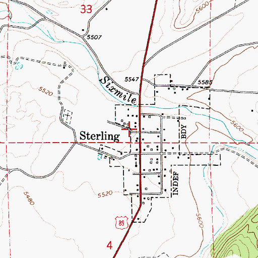 Topographic Map of Sterling Post Office, UT