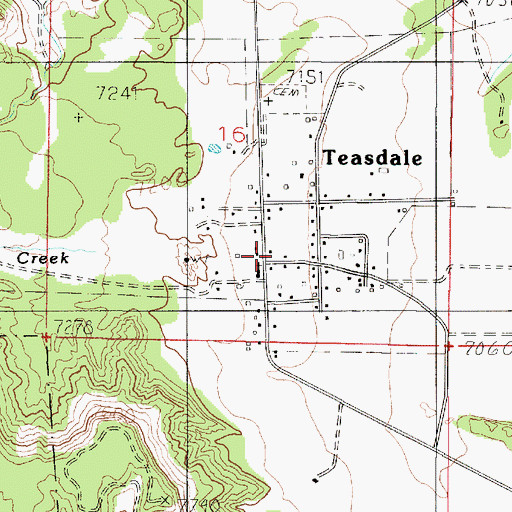 Topographic Map of Teasdale Post Office, UT