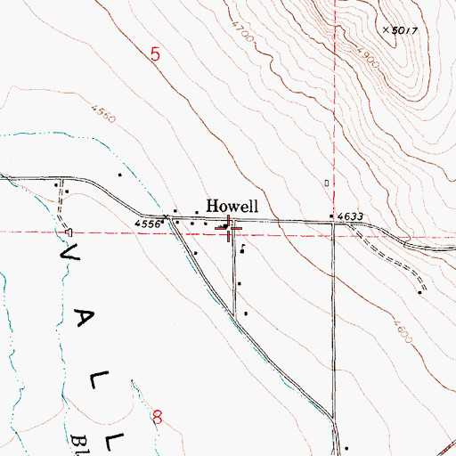 Topographic Map of Howell Post Office, UT