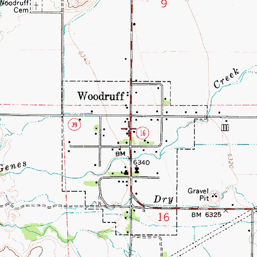 Topographic Map of Woodruff Post Office, UT